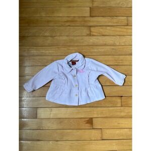 Apple Bottoms Baby Girl Pink Velour Peplum Jacket Ruffle Trim 6-9 Months Y2K